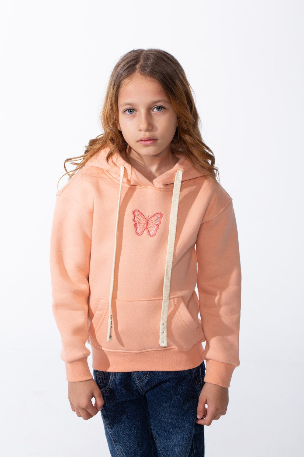 Girl's Oversized Crew Neck Ribbed Cuffs Bold Chest Graphic Sweatshirt