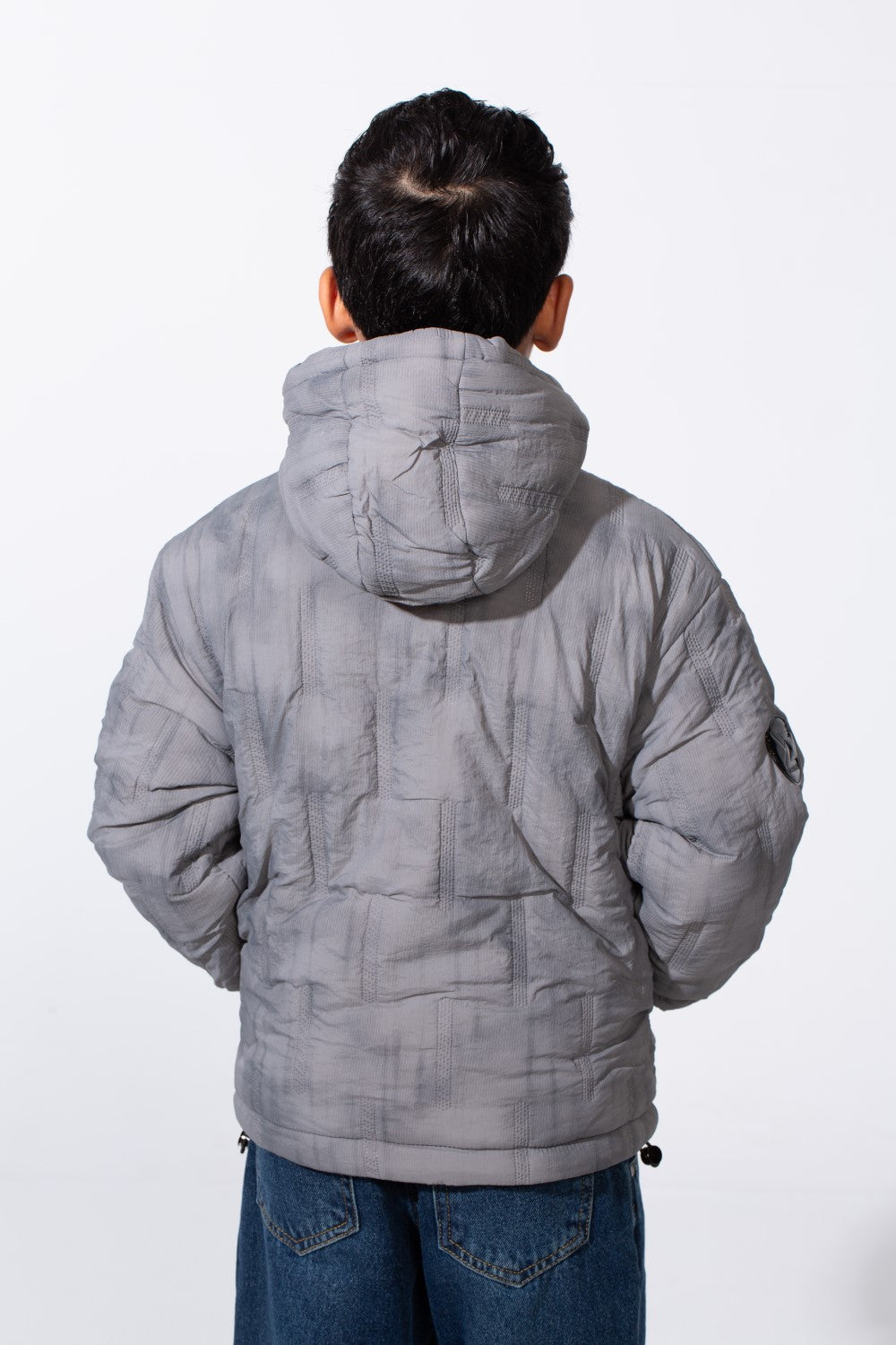 Boy's Waterproof Hooded Long Sleeve Jacket With Pockets Puffer