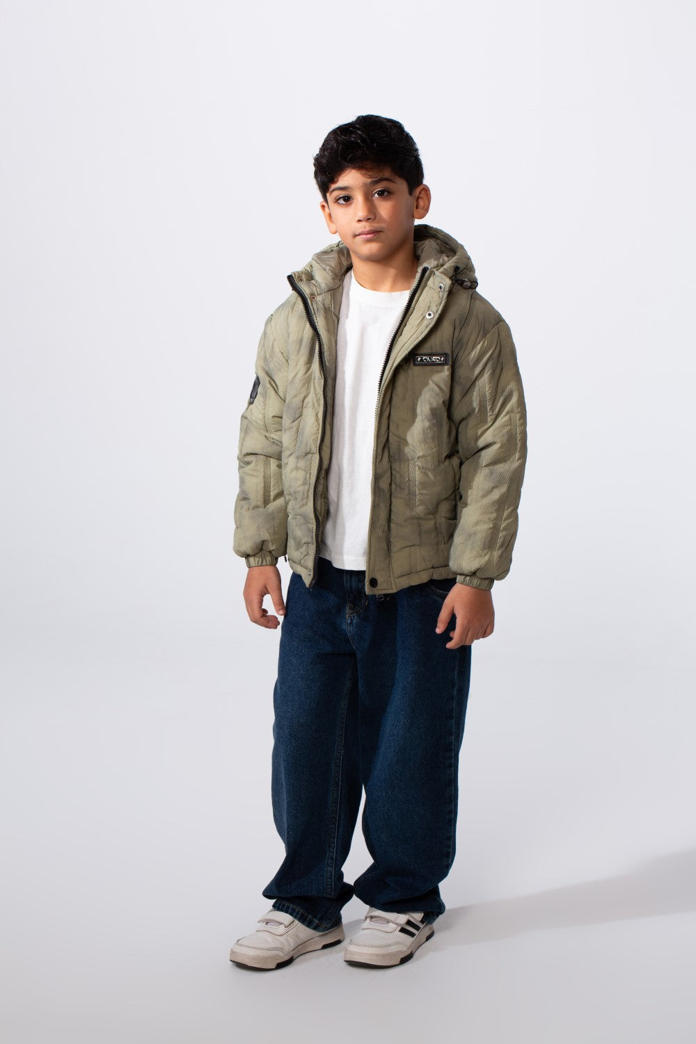 Boy's Waterproof Hooded Long Sleeve Jacket With Pockets Puffer