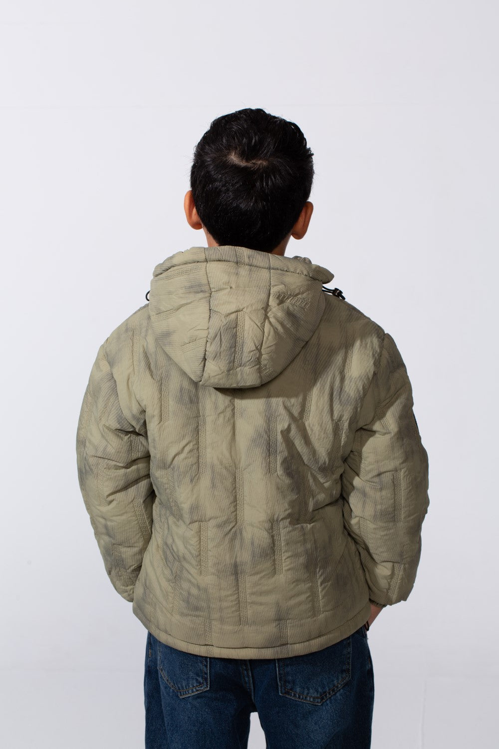 Boy's Waterproof Hooded Long Sleeve Jacket With Pockets Puffer