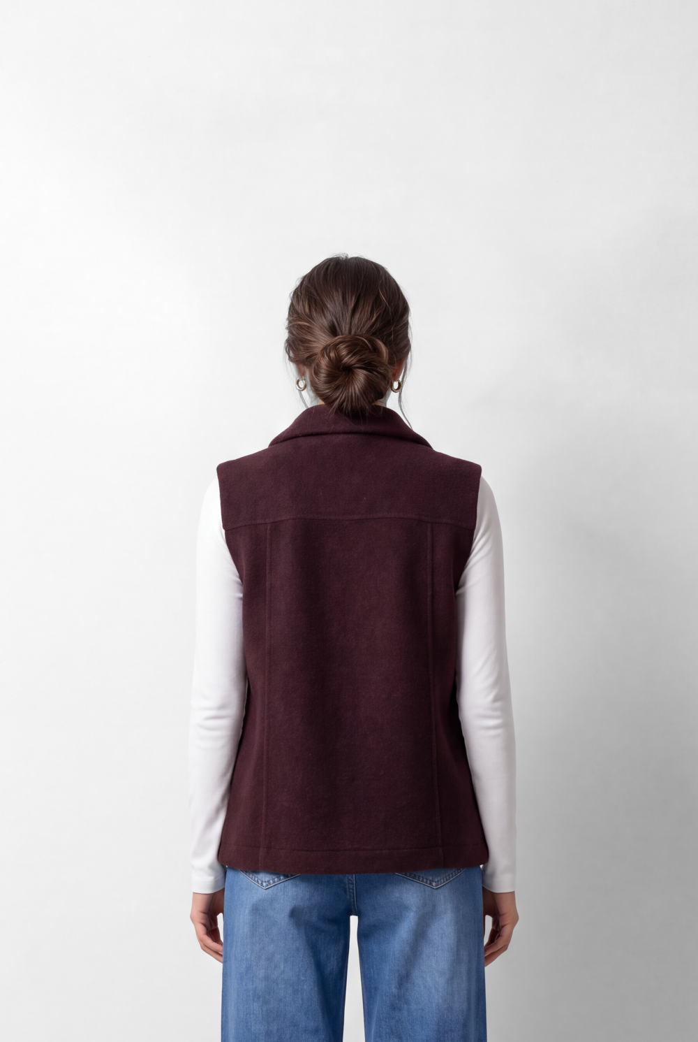 Women's Tomato Store Velvet Vest Sleeveless Wide Collar Snap Button Front Side Pockets Soft Textured Finish