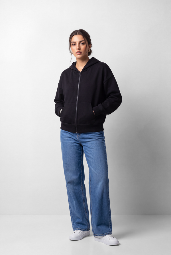 Women's Tomato Store Zip Sweatshirt Hooded Design Split Kangaroo Pockets
