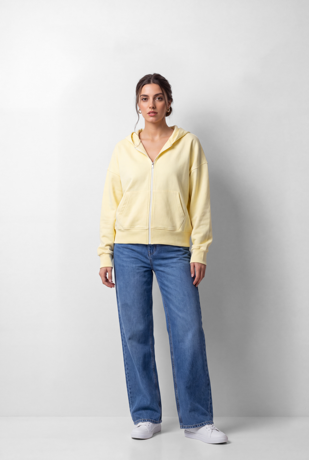 Women's Tomato Store Zip Sweatshirt Hooded Design Split Kangaroo Pockets