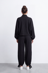 Women's Tomato Store Winter Textured Co-Ord Set Zip Front Long Sleeve Design Outfit