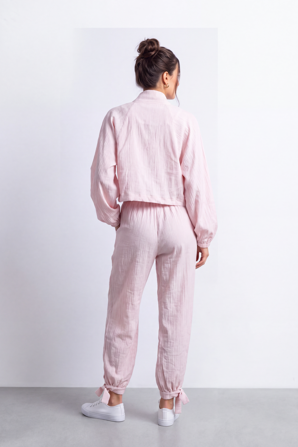 Women's Tomato Store Winter Textured Co-Ord Set Zip Front Long Sleeve Design Outfit