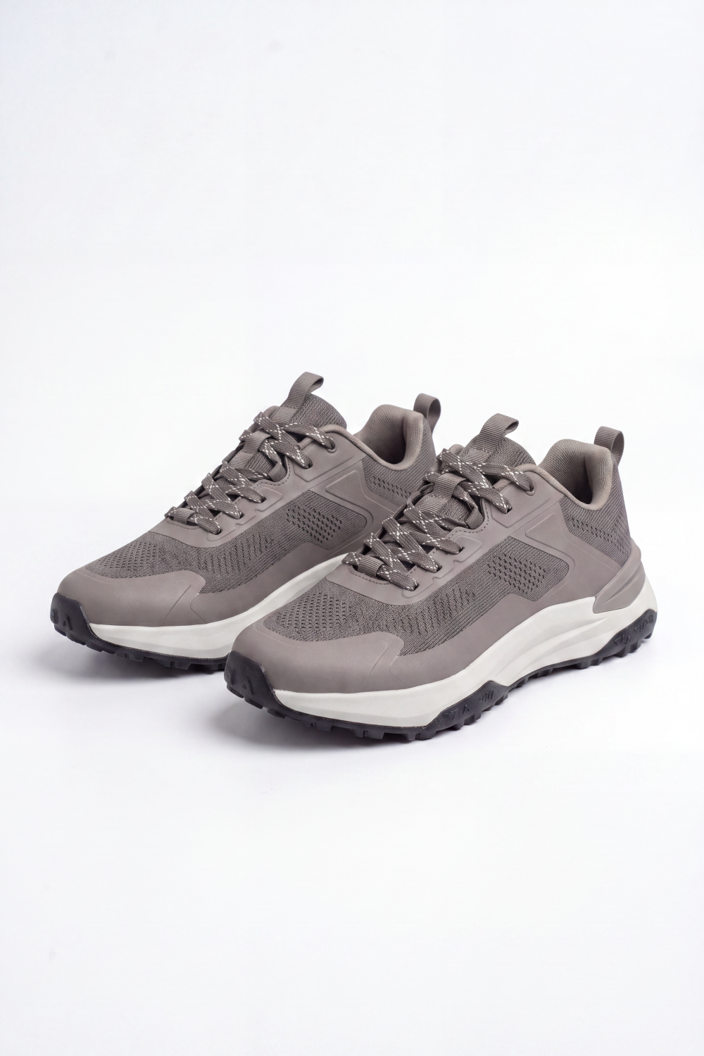 Men's Tomato Store Asphalt Trail Sneakers Digital Grid Surface Wrapped Dynamic Wave Panels Speckled Raised Sole Rugged Grip Bigsize Duck Shoes