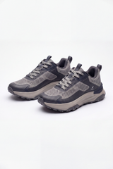 Men's Tomato Store Grid Trek Sneakers Pixel Grid Upper Texture Framed By Sculpted Wave Panels Rugged Lug Sole Duck Shoes