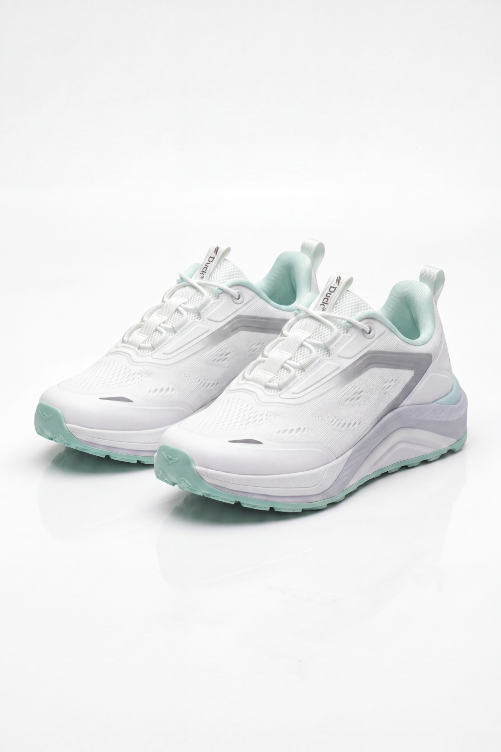Women's Tomato Store Aero Blade Duck Shoes Sneakers Perforated Grid Texture Across The Upper Sharp Side Overlay Panels Lace Up Front