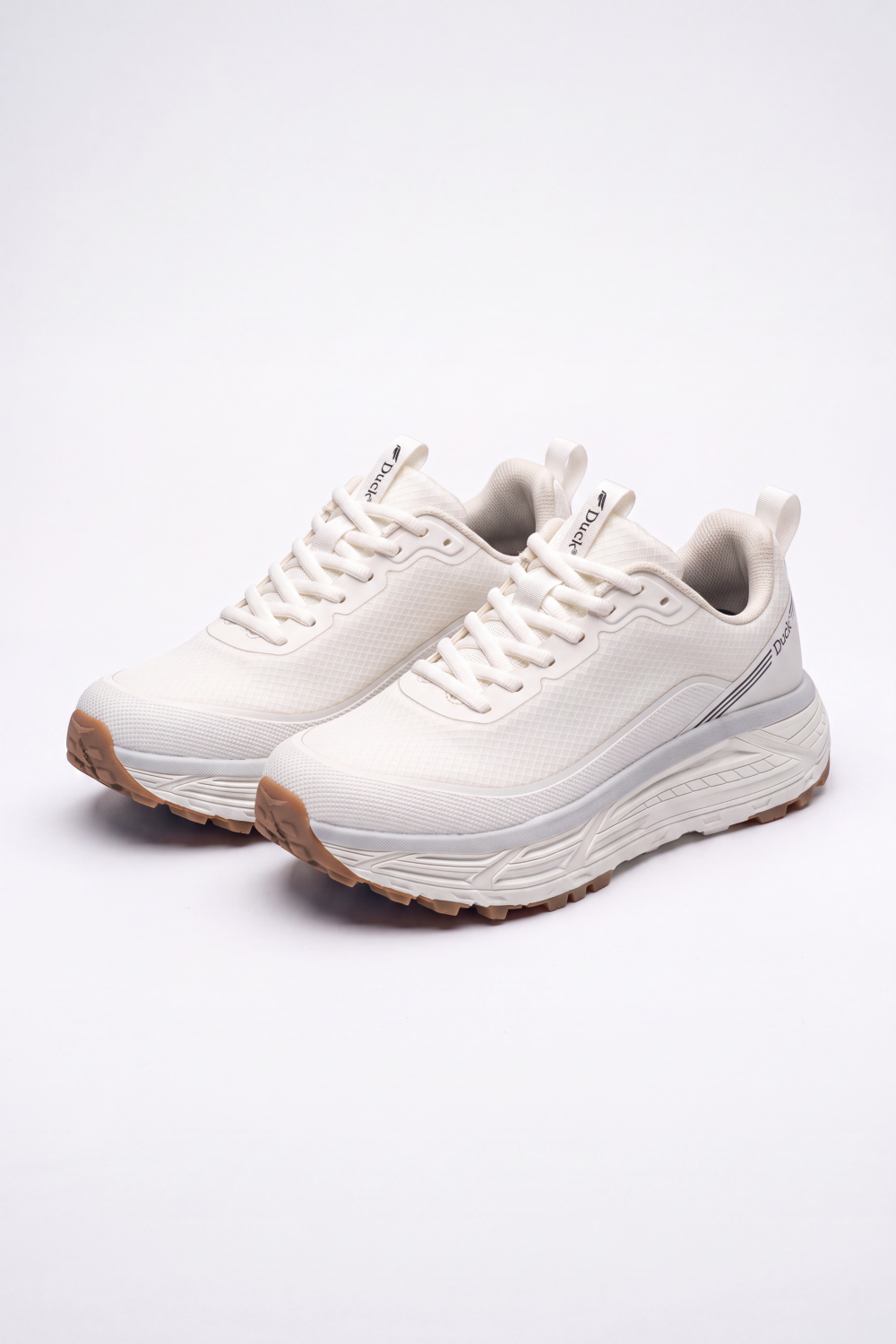 Men's Tomato Store Duck Shoes Moss Trek Sneakers Textured Mesh Look Surface With Smooth Protective Overlays Layered Runner