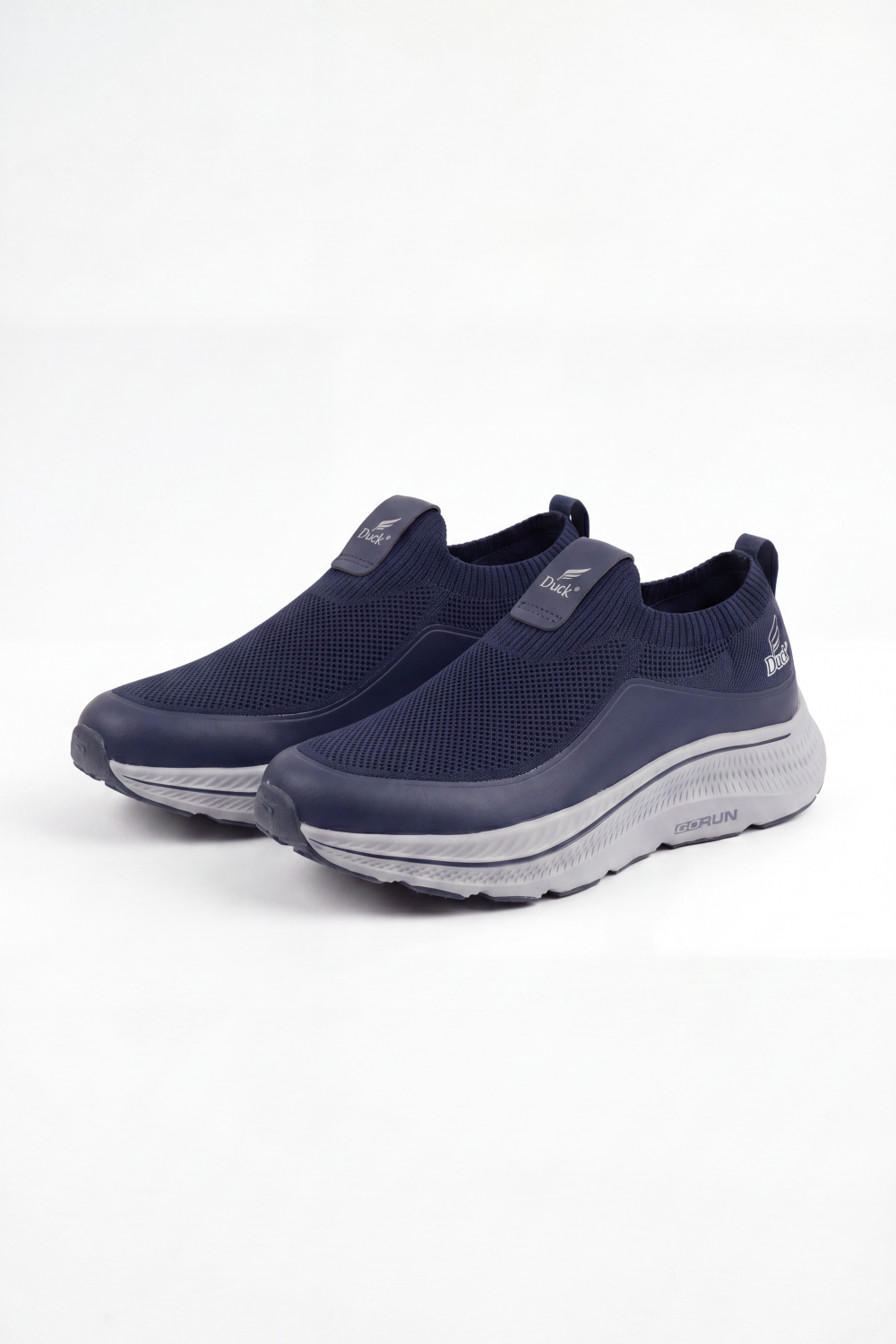 Men's Tomato Store Easy Step Slip On Sneakers Breathable Grid Texture Across The Upper Smooth Side Panels Logo Tongue Patch Pull Tab Detail Duck Shoes