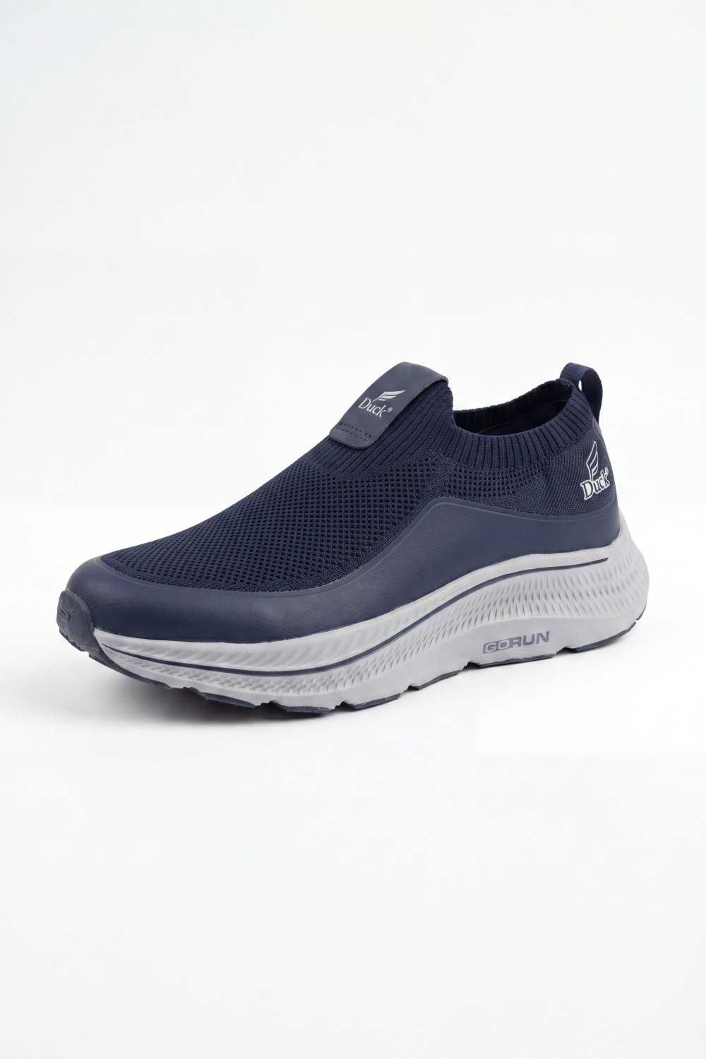 Men's Tomato Store Easy Step Slip On Sneakers Breathable Grid Texture Across The Upper Smooth Side Panels Logo Tongue Patch Pull Tab Detail Duck Shoes