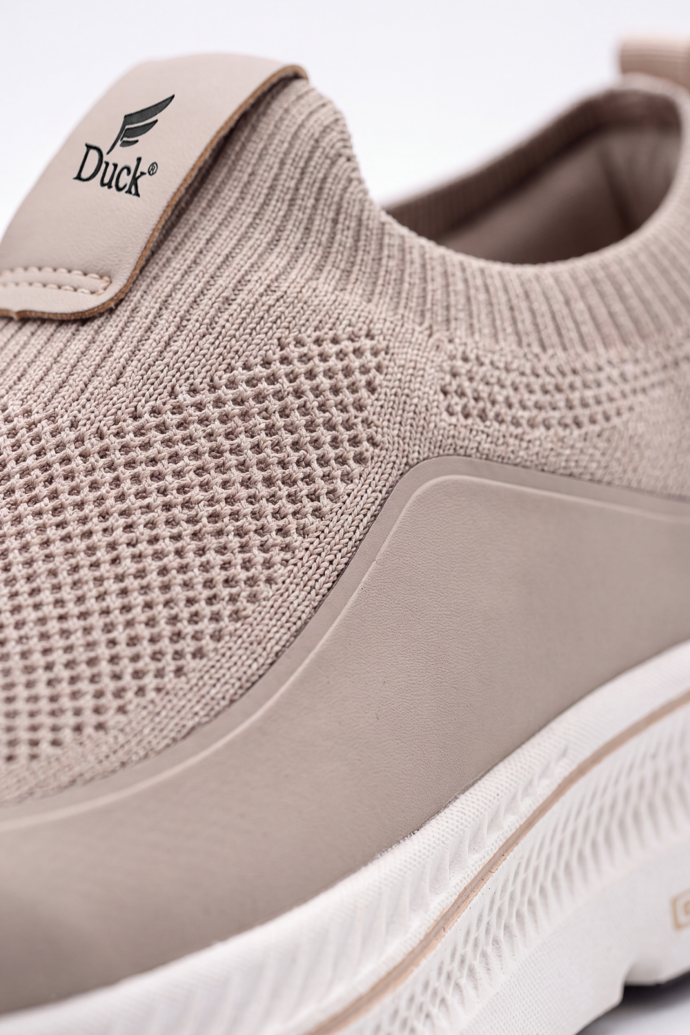 Men's Tomato Store Easy Step Slip On Sneakers Breathable Grid Texture Across The Upper Smooth Side Panels Logo Tongue Patch Pull Tab Detail Duck Shoes