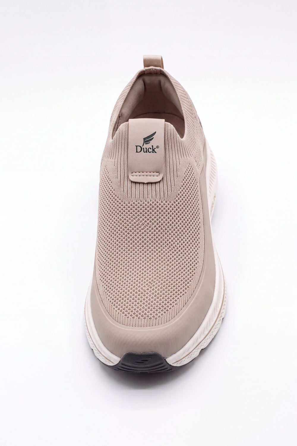 Men's Tomato Store Easy Step Slip On Sneakers Breathable Grid Texture Across The Upper Smooth Side Panels Logo Tongue Patch Pull Tab Detail Duck Shoes