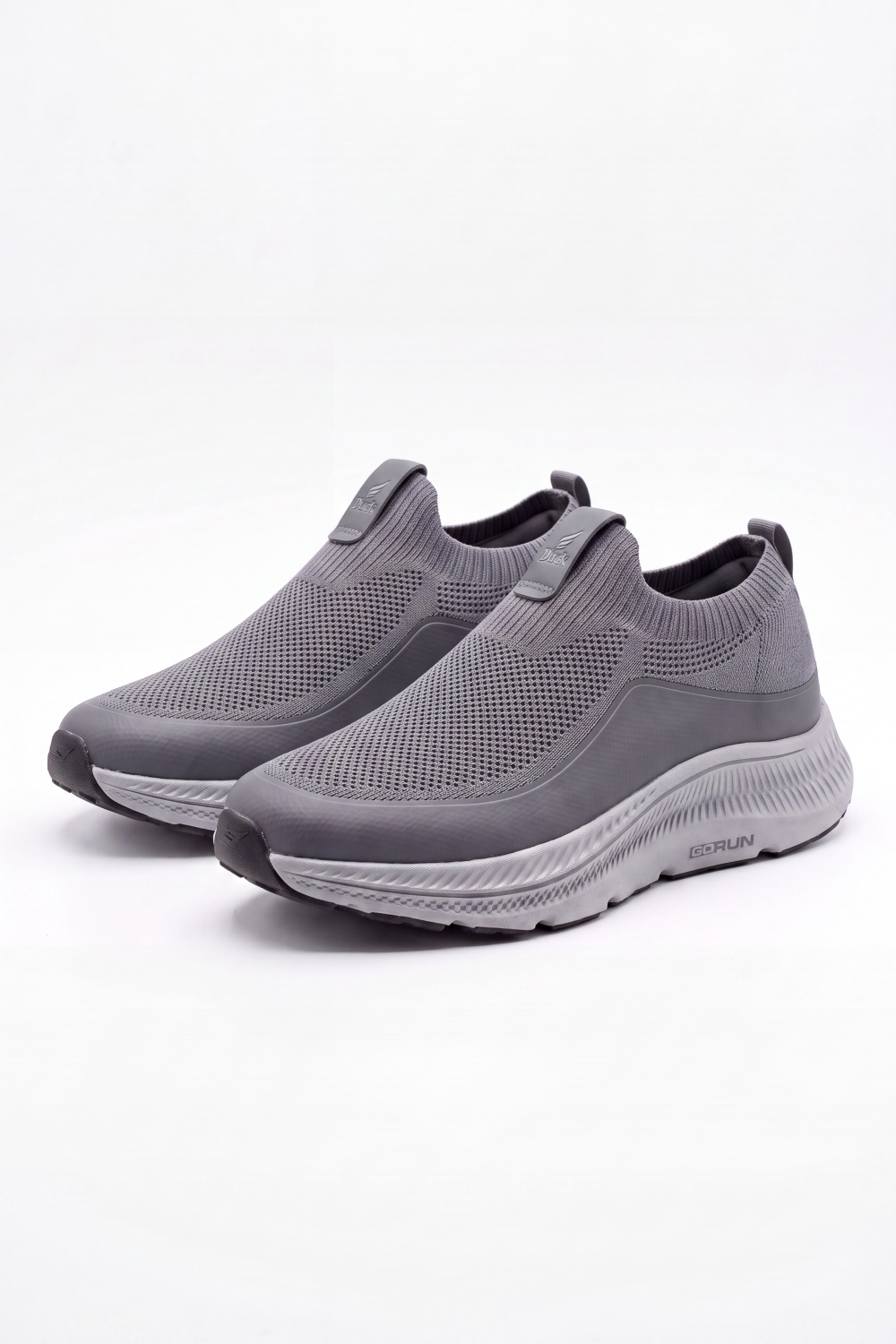 Men's Tomato Store Easy Step Slip On Sneakers Breathable Grid Texture Across The Upper Smooth Side Panels Logo Tongue Patch Pull Tab Detail Duck Shoes