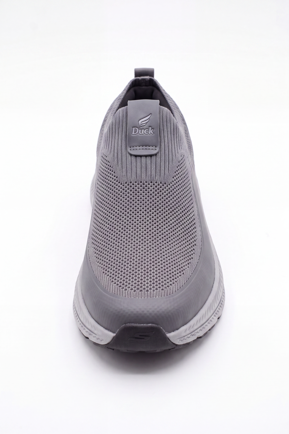 Men's Tomato Store Easy Step Slip On Sneakers Breathable Grid Texture Across The Upper Smooth Side Panels Logo Tongue Patch Pull Tab Detail Duck Shoes