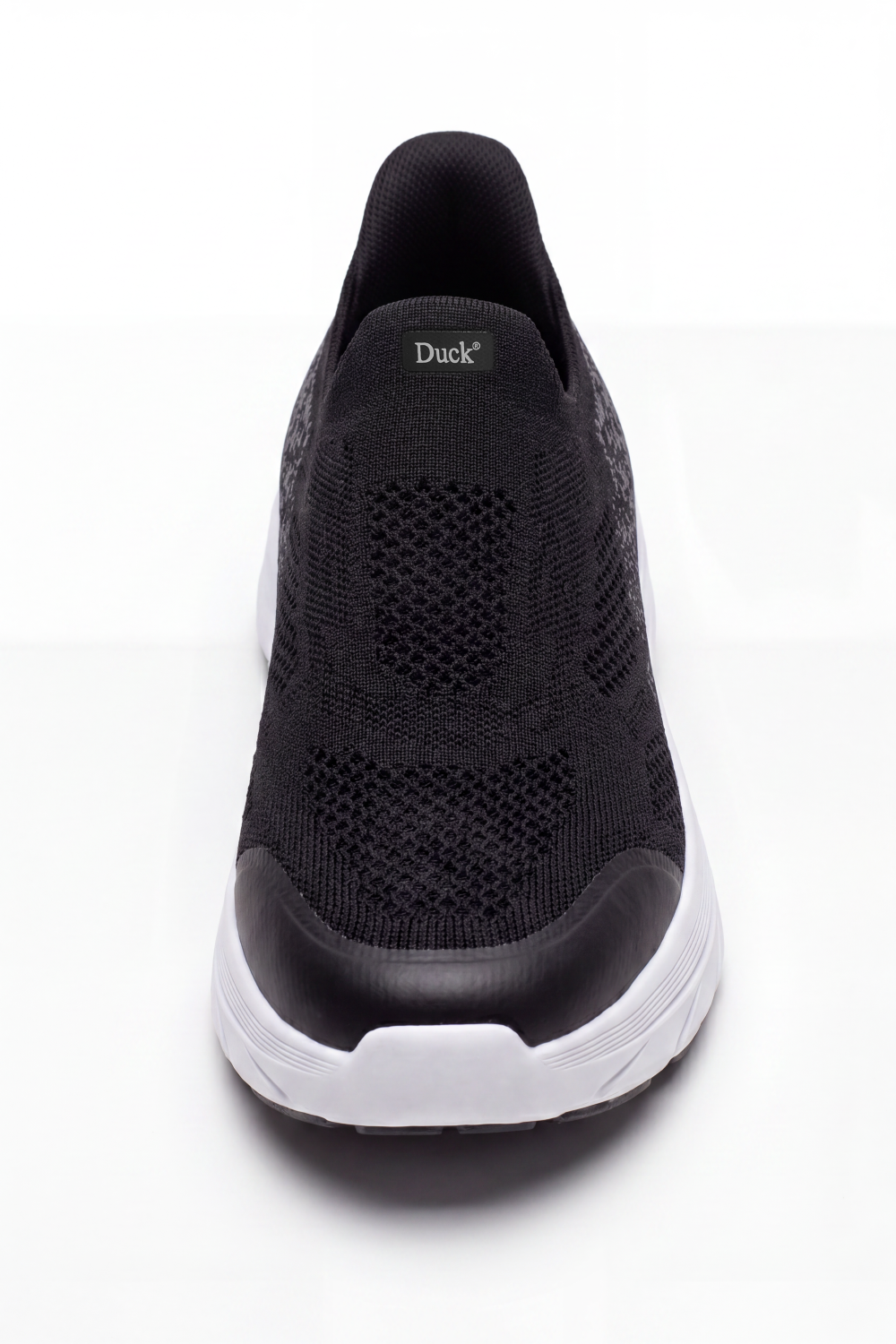 Men's Tomato Store Shadow Slip On Sneakers Sock Like Upper Covered In Perforated Grid Texture Smooth Toe Guard Speckled Heel Effect Pull Tab Detail Duck Shoes