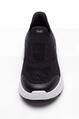 Men's Tomato Store Shadow Slip On Sneakers Sock Like Upper Covered In Perforated Grid Texture Smooth Toe Guard Speckled Heel Effect Pull Tab Detail Duck Shoes