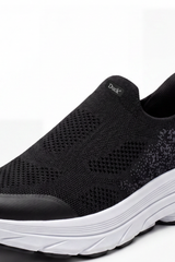 Men's Tomato Store Shadow Slip On Sneakers Sock Like Upper Covered In Perforated Grid Texture Smooth Toe Guard Speckled Heel Effect Pull Tab Detail Duck Shoes