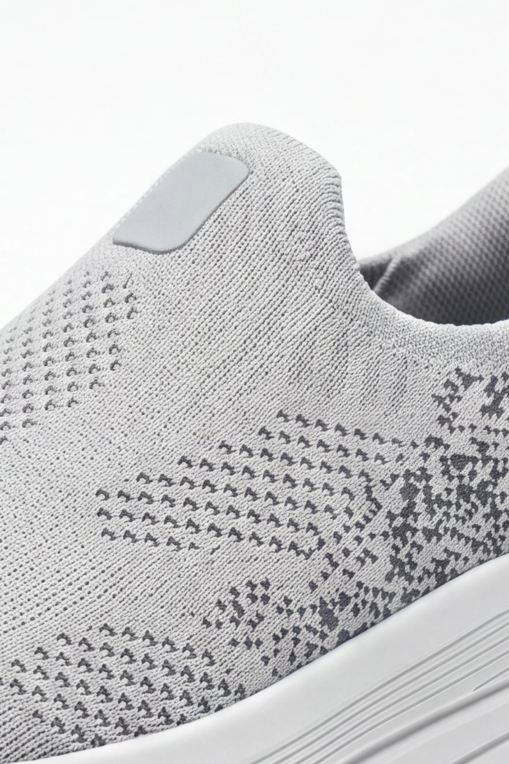 Men's Tomato Store Shadow Slip On Sneakers Sock Like Upper Covered In Perforated Grid Texture Smooth Toe Guard Speckled Heel Effect Pull Tab Detail Duck Shoes