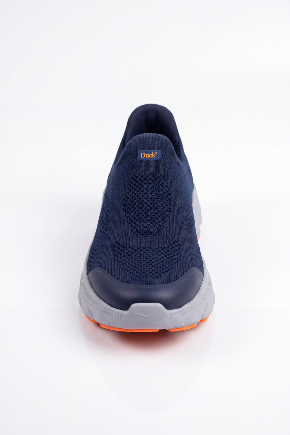 Men's Tomato Store Shadow Slip On Sneakers Sock Like Upper Covered In Perforated Grid Texture Smooth Toe Guard Speckled Heel Effect Pull Tab Detail Duck Shoes
