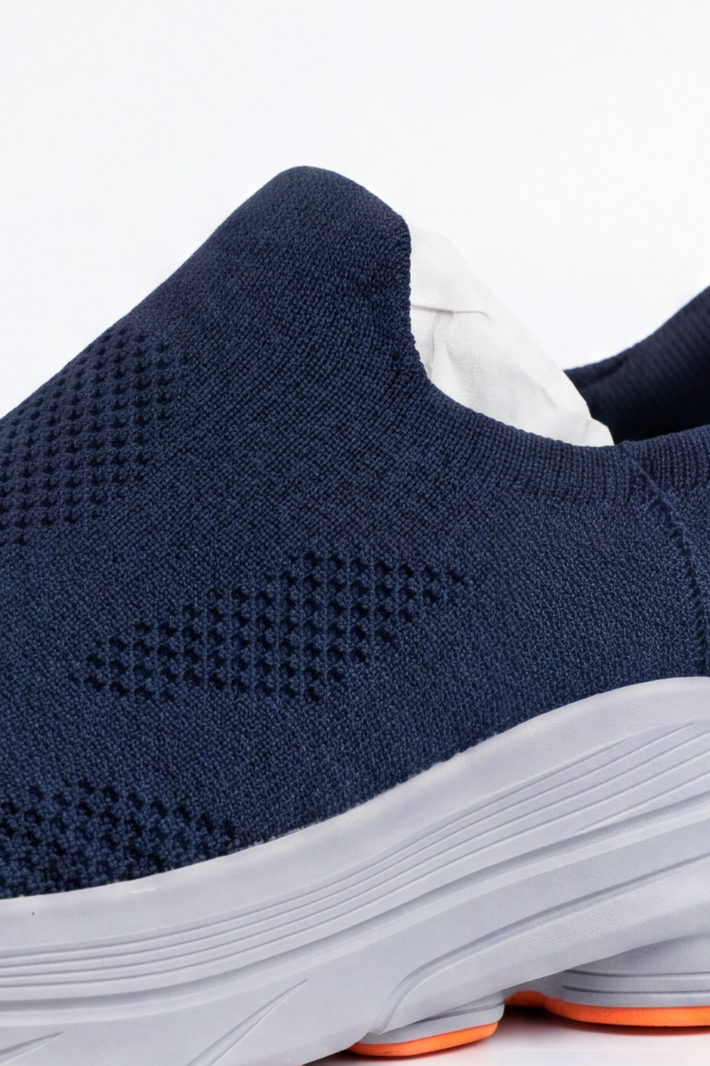 Men's Tomato Store Shadow Slip On Sneakers Sock Like Upper Covered In Perforated Grid Texture Smooth Toe Guard Speckled Heel Effect Pull Tab Detail Duck Shoes