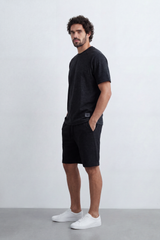 Men’s Tomato Store Nomad Grain Co-Ord Set Hazy Slub Texture Across The Full Look Small Side Label Drawcord Waist Relaxed Outfit