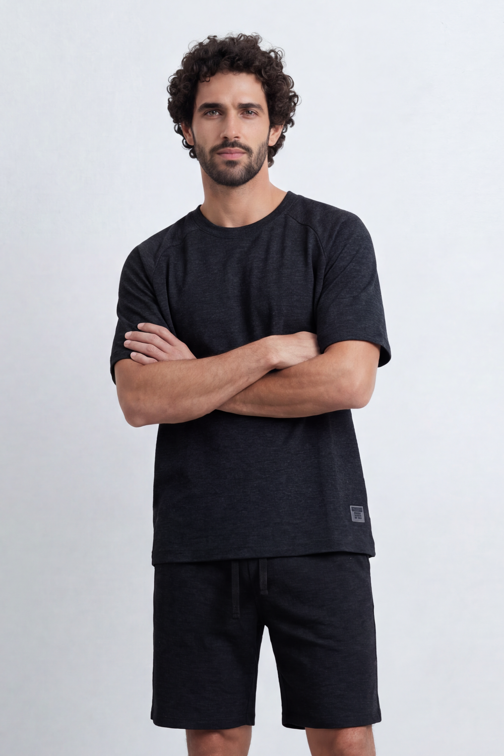 Men’s Tomato Store Nomad Grain Co-Ord Set Hazy Slub Texture Across The Full Look Small Side Label Drawcord Waist Relaxed Outfit