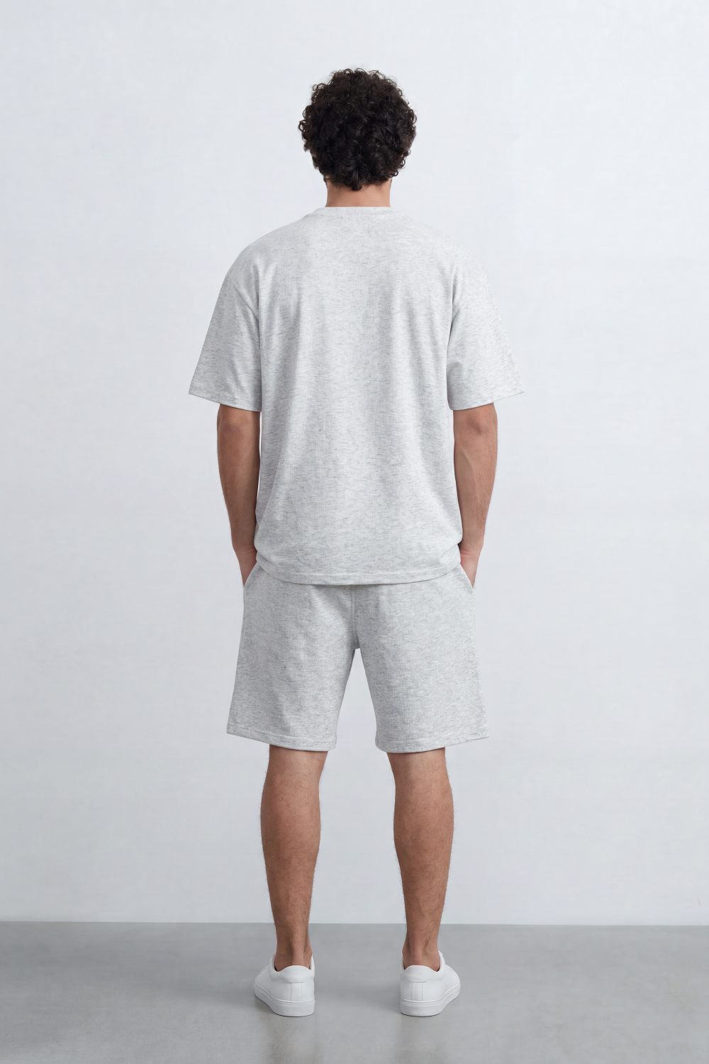 Men’s Tomato Store Nomad Grain Co-Ord Set Hazy Slub Texture Across The Full Look Small Side Label Drawcord Waist Relaxed Outfit