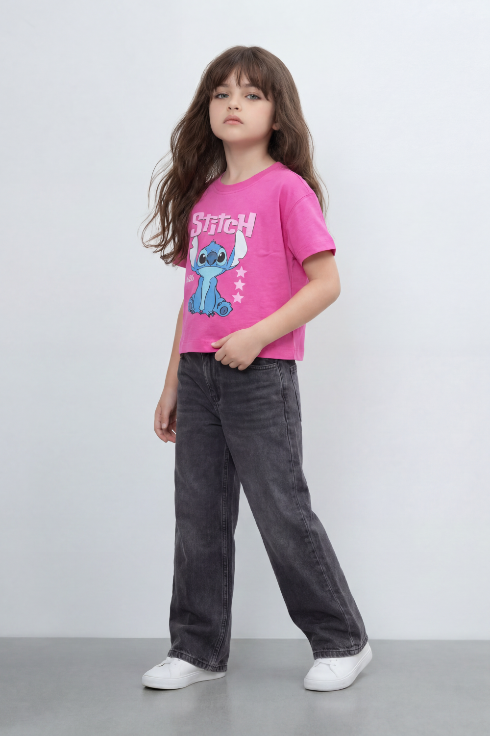 Girls’ Tomato Store Galaxy Buddy T Shirt Front Cartoon Mascot Print With Puffy Shadow Typography 626 Number Detail Star Artwork Plain Slim Fit