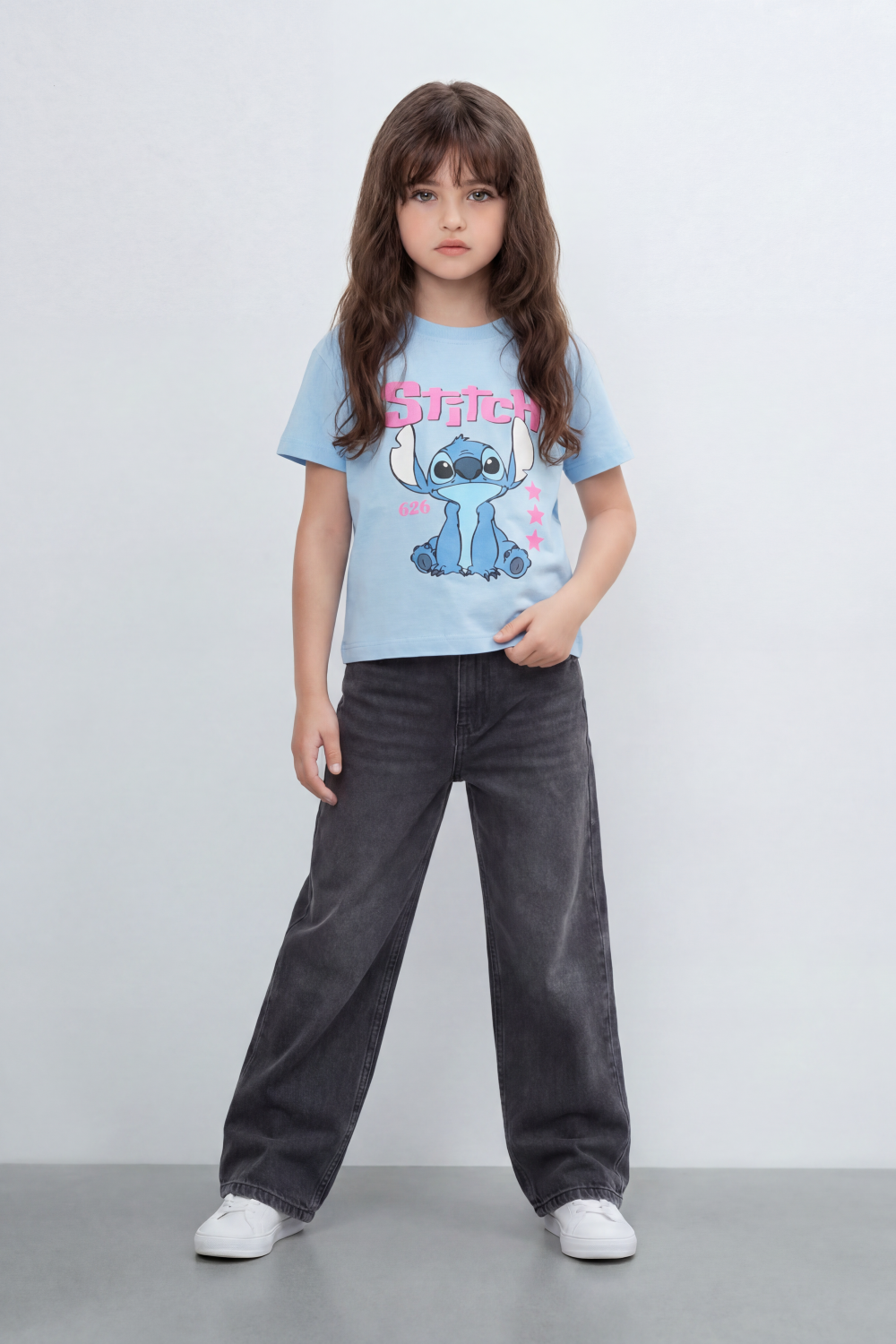 Girls’ Tomato Store Galaxy Buddy T Shirt Front Cartoon Mascot Print With Puffy Shadow Typography 626 Number Detail Star Artwork Plain Slim Fit