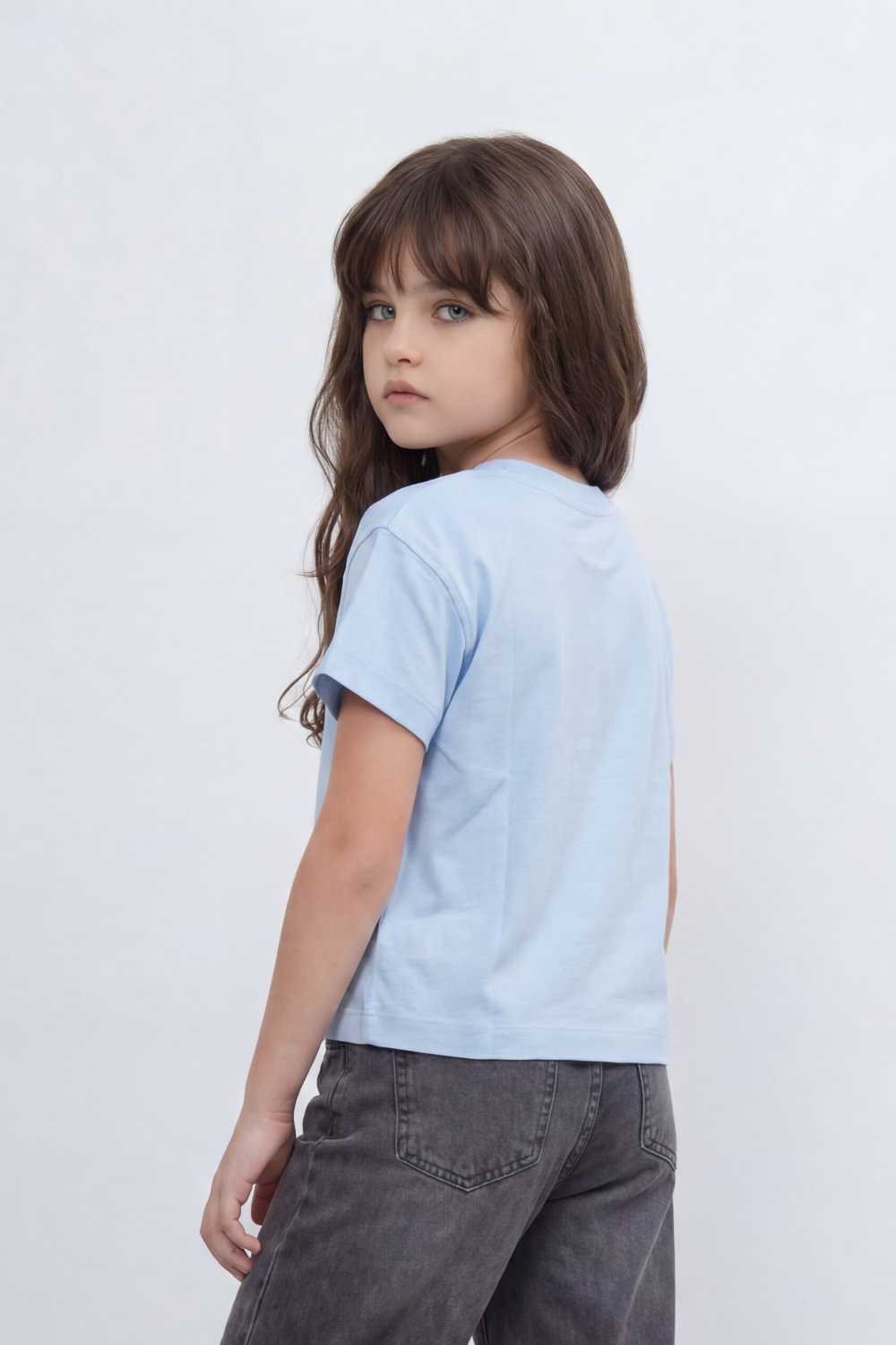 Girls’ Tomato Store Galaxy Buddy T Shirt Front Cartoon Mascot Print With Puffy Shadow Typography 626 Number Detail Star Artwork Plain Slim Fit