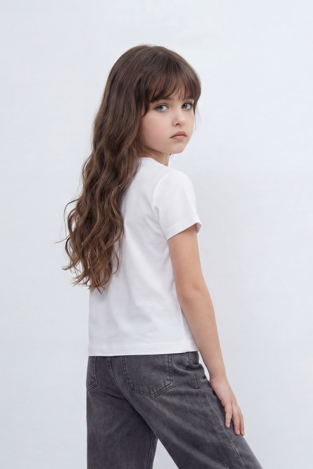 Girls’ Tomato Store Galaxy Buddy T Shirt Front Cartoon Mascot Print With Puffy Shadow Typography 626 Number Detail Star Artwork Plain Slim Fit