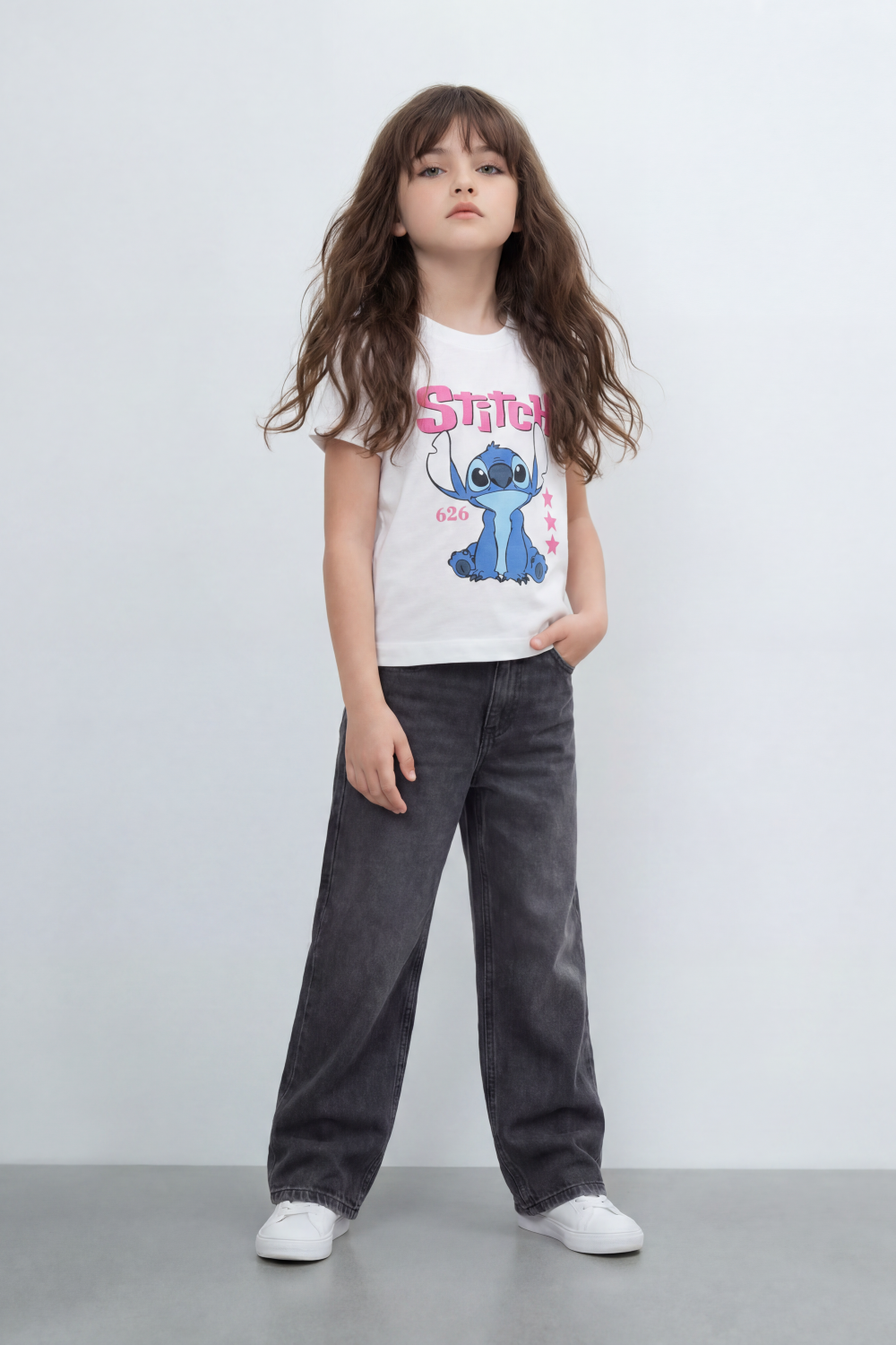 Girls’ Tomato Store Galaxy Buddy T Shirt Front Cartoon Mascot Print With Puffy Shadow Typography 626 Number Detail Star Artwork Plain Slim Fit