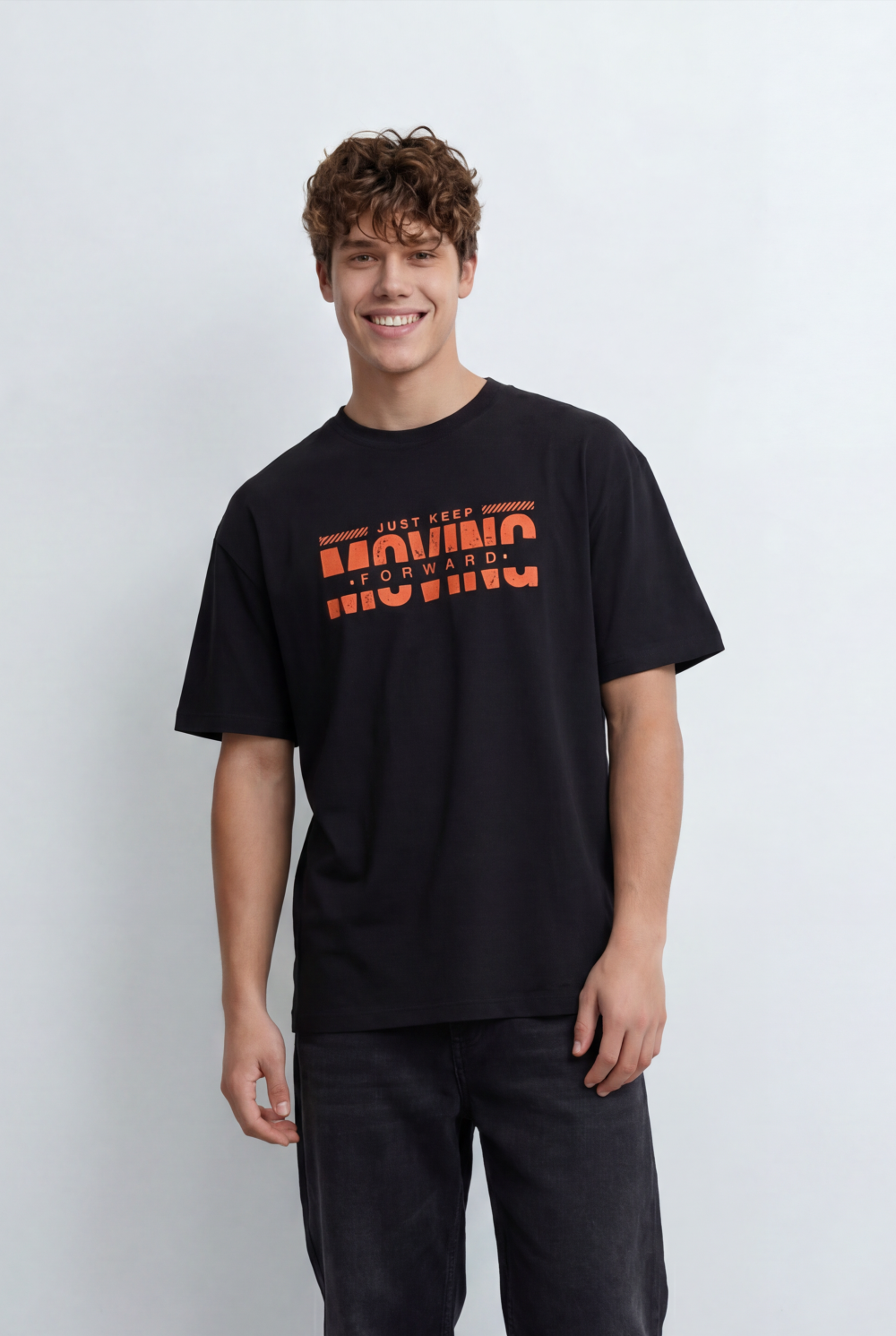 Men’s Tomato Store Graphic T-Shirt Bold Moving Front Print With Motivational Typography Artwork