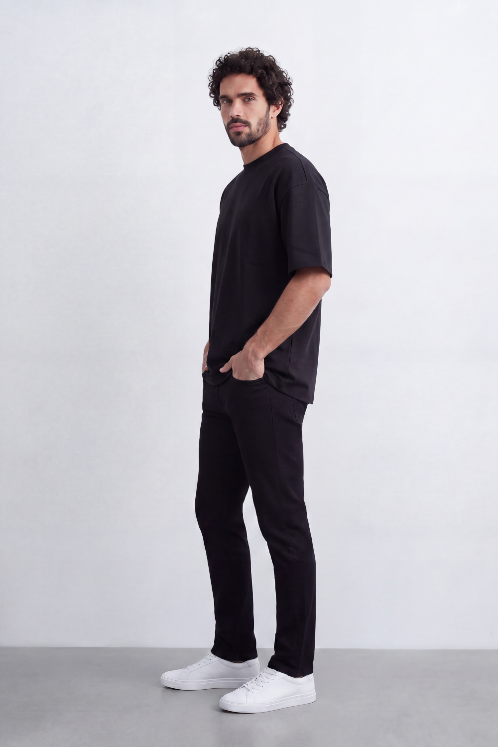 Men's Tomato Store Premium Cotton T-Shirt Clean Minimal Design Drop Shoulder Oversized Fit