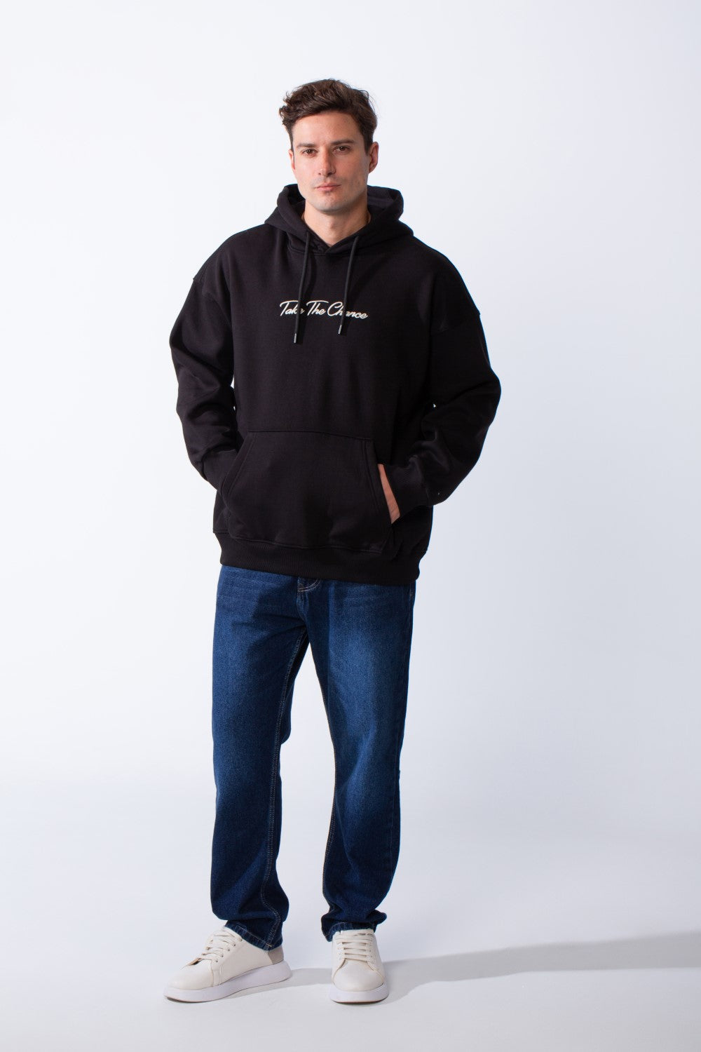 Men's Long Sleeve Kangaroo Pockets With Pack Graphic Print Casual Hooded Sweatshirt