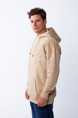 Men's Kangaroo Pockets Long Sleeves With Warp-Around Puff Text Print Comfy Regular Fit Hood Melton Sweatshirt