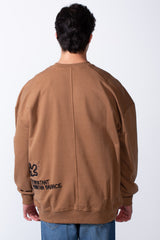 Men's Regular Fit Side Pattern Long Sleeve Crew Neckline Melton Fabric Daily Wear Sweatshirt