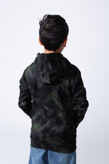 Boy’s Distressed Midnight Marble Slim Fit Hooded Sweatshirt