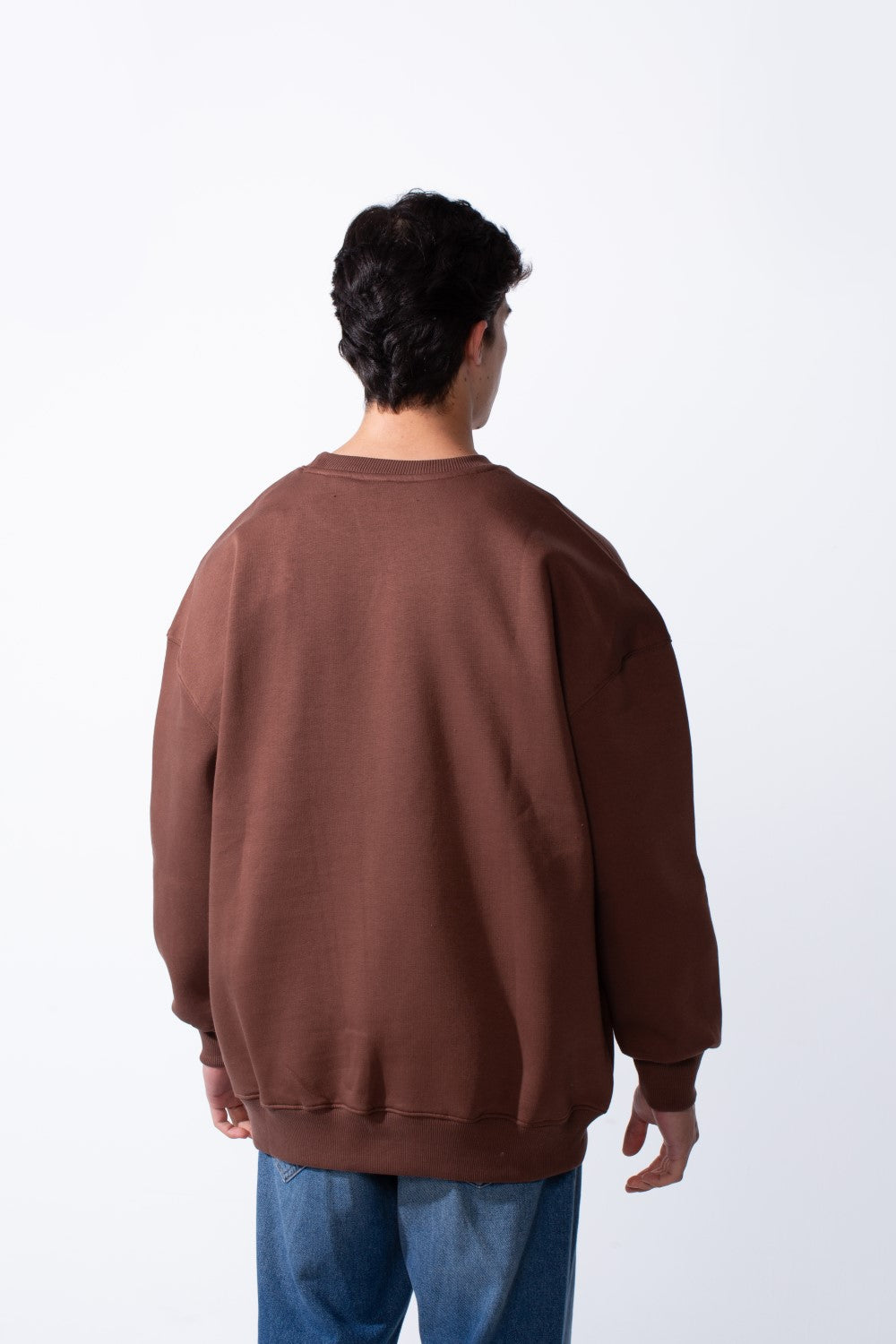 Men's Regular Fit Long Sleeve Crew Neck Kangaroo Pocket Knit Comfortable Melton Sweatshirt