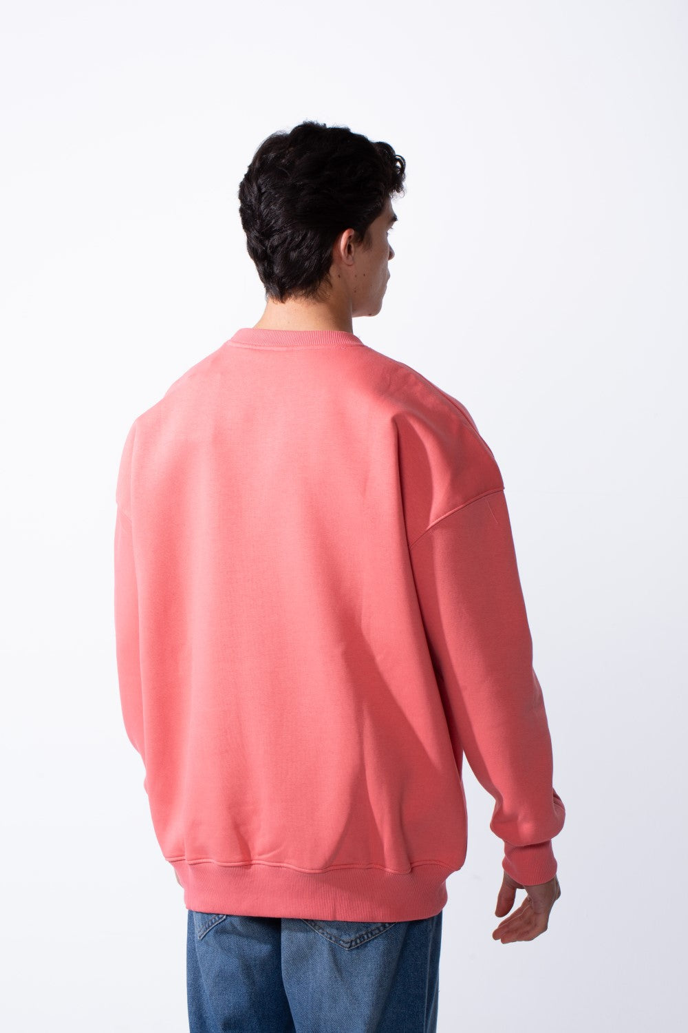Men's Regular Fit Long Sleeve Crew Neck Kangaroo Pocket Knit Comfortable Melton Sweatshirt