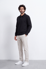Men's Tomato Store Winter T-Shirt Long Sleeve Polo Neck Button Placket