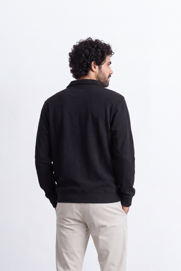Men's Tomato Store Winter T-Shirt Long Sleeve Polo Neck Button Placket
