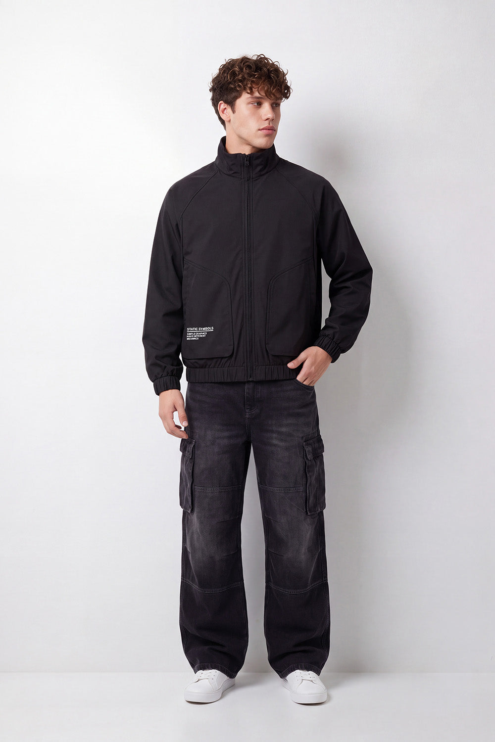 Men's Tomato Store Jacket Long Sleeve Stand Collar Slim Fit Waterproof