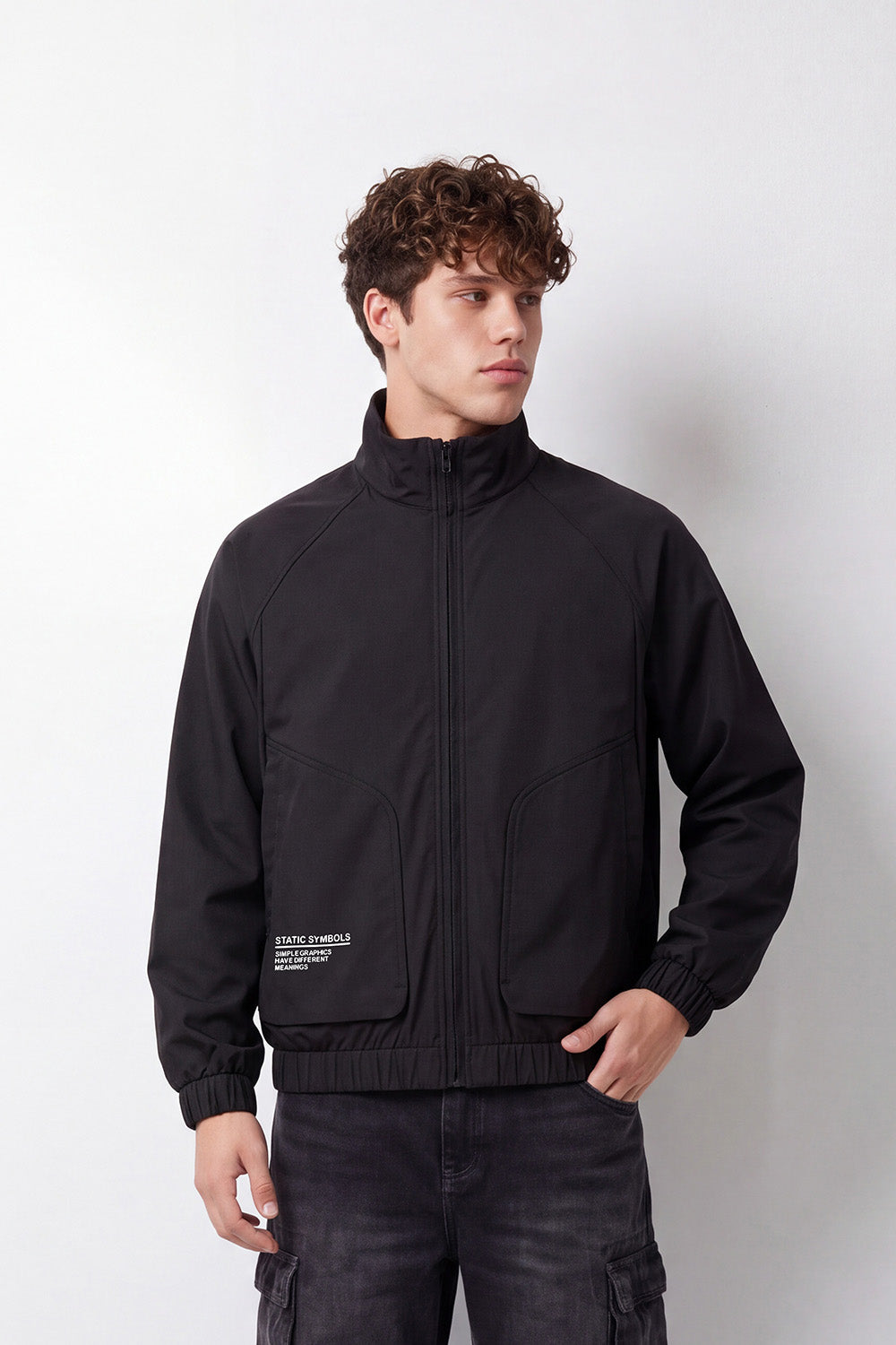 Men's Tomato Store Jacket Long Sleeve Stand Collar Slim Fit Waterproof