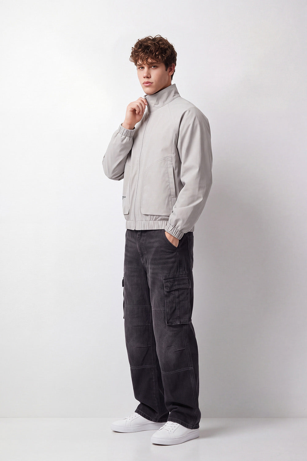 Men's Tomato Store Jacket Long Sleeve Stand Collar Slim Fit Waterproof