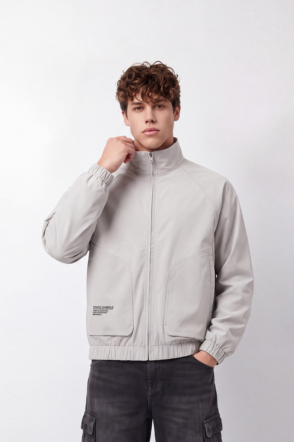 Men's Tomato Store Jacket Long Sleeve Stand Collar Slim Fit Waterproof
