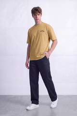 Men's Tomato Store Summer Melton T-Shirt Center Seam Detail Influence Chest Embroidery Drop Shoulder Oversized Fit
