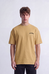 Men's Tomato Store Summer Melton T-Shirt Center Seam Detail Influence Chest Embroidery Drop Shoulder Oversized Fit