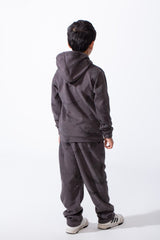 Boy’s Washed Effect Comfortable Casual Melton Slim Fit Outfit with Unique All-Over Print